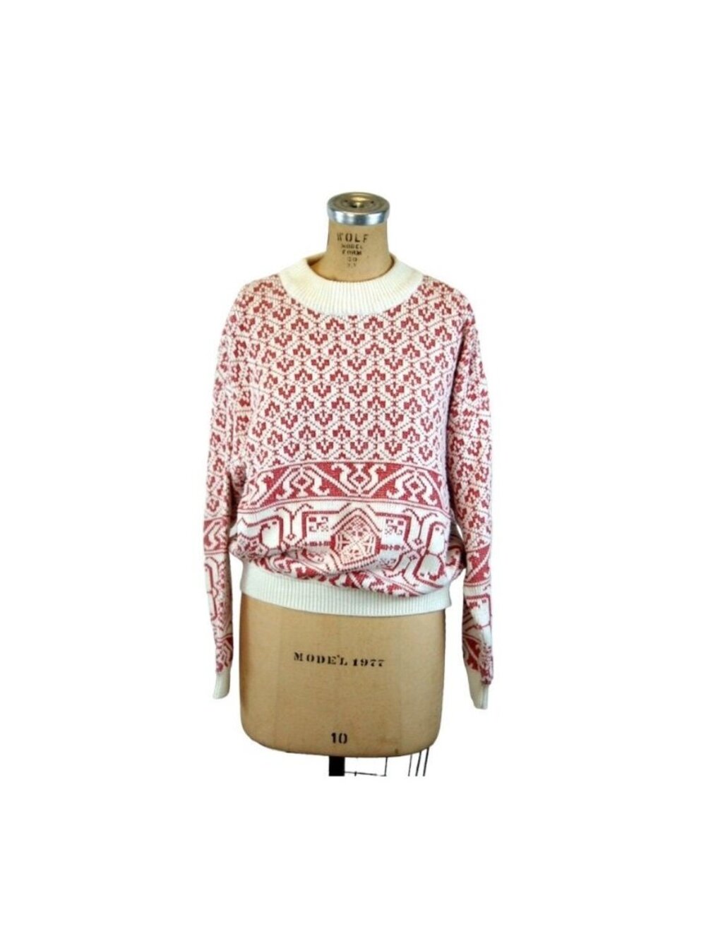 1980s sweater by Catalina snowflake pattern acrylic slouchy Size M